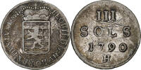 Luxembourg 3 Sols Leopold II, Günzburg, Billon, KM:16 -