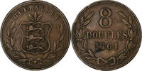 Guernsey 8 Doubles Heaton, Bronze, KM:7 -