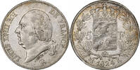 France 5 Francs Louis XVIII, Bordeaux, Silver, Gadoury:614 -