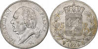 France 5 Francs Louis XVIII, Perpignan, Silver, Gadoury:614 -