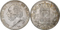 France 5 Francs Louis XVIII, Perpignan, Silver, Gadoury:614 -