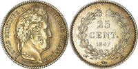 France 25 Centimes Coin, LOUIS PHILIPPE I, Paris, Silver -