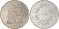France 50 Francs Coin, Hercule, Paris, Silver, KM:941.1 -