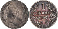 Belgium Frank Coin, Leopold II, Royal Belgium Mint, Silver -