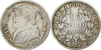 Papal States 10 Soldi Pius IX, Rome, Silver -