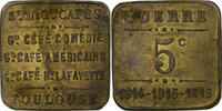 France 5 Centimes 1914-1916 Société des Grands Cafés, Brass SS 208.76 元  ＋  41.42 元 运费
