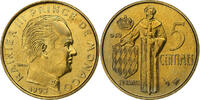 Monaco 5 Centimes Rainier III, MDP, Série BU, Aluminum-Bronze -