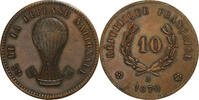 France 10 Centimes Ballon monté, Paris, Specimen, Bronze -