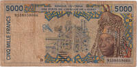 West African States 5000 Francs Banknote, KM:113Ad SGE 83.67 元  ＋  41.42 元 运费