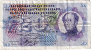 Switzerland 20 Franken 1974 Banknote, 1974-02-07, KM:46v S+ 83.51 元  ＋  41.34 元 运费