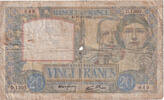 France 20 Francs Science et Travail, D.1305, Fayette:12.9 -