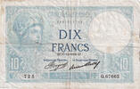 France 10 Francs Minerve, Q.67665, Fayette:6.17, KM:73e -