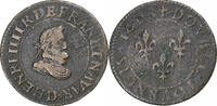 France Double Tournois Henri IV, Lyon, Copper, Duplessy:1273 -