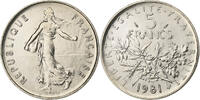 France 5 Francs 1981 Paris Coin, Semeuse, Paris, Nickel Clad STGL 124.70 元  ＋  41.29 元 运费