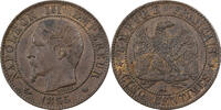 France 5 Centimes Napoleon III, Marseille, Anchor, Bronze -