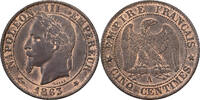France 5 Centimes Napoleon III, Paris, Bronze, Gadoury:155 -