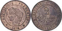 France 2 Centimes Cérès, Paris, Bronze, Gadoury:105 -