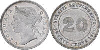 Straits Settlements 20 Cents Victoria, London, Silver -