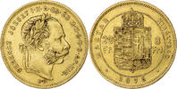 Hungary 8 Forint 20 Francs Franz Joseph I, Kremnica, Gold -