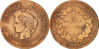 France 5 Centimes Coin, Cérès, Paris, Bronze, KM:821.1 -