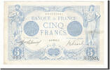 France 5 Francs Banknote, 5 F 1912-1917 ''Bleu'', 1917-01-15 -