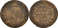 France Decime Coin, Napoléon I, Strasbourg, Bronze, KM:700 -