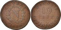 FRENCH STATES 10 Centimes Coin, ANTWERP, Anvers, Bronze -