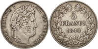 France 5 Francs Coin, Louis-Philippe, Strasbourg, Silver -