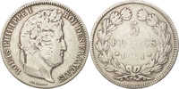 France 5 Francs Coin, Louis-Philippe, Marseille, Silver -