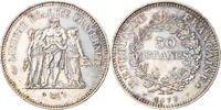France 50 Francs Coin, Hercule, Paris, Silver, KM:941.1 -