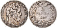France 5 Francs Coin, Louis-Philippe, Paris, Silver -