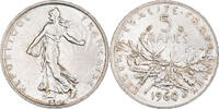 France 5 Francs Coin, Semeuse, Silver, KM:926, Gadoury:770 -