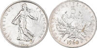 France 5 Francs Coin, Semeuse, Silver, KM:926, Gadoury:770 -