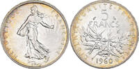 France 5 Francs Coin, Semeuse, Silver, KM:926, Gadoury:770 -