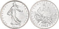 France 5 Francs Coin, Semeuse, Silver, KM:926, Gadoury:770 -