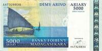 Madagascar 5000 Ariary Banknote, Undated (2000), KM:84 -