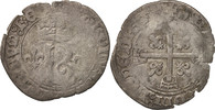 France Karolus or Dizain Coin, Charles VIII, Poitiers, Billon -