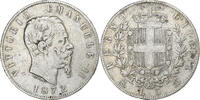 Italy 5 Lire 1872 M Vittorio Emanuele II, Milan, Silver, KM:8.3 S+ 275.70 元  ＋  41.42 元 运费