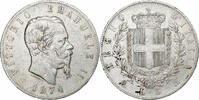 Italy 5 Lire 1874 M Vittorio Emanuele II, Milan, Silver, KM:8.3 SS 325.90 元  ＋  41.42 元 运费