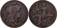 France 10 Centimes Dupuis, Paris, Bronze, Gadoury:277, KM:843 -