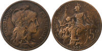 France 5 Centimes Dupuis, Paris, Bronze, Gadoury:165, KM:842 -