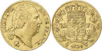 France 20 Francs Louis XVIII, Lille, Gold, Gadoury:1028 -
