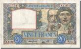 France 20 Francs Banknote, 20 F 1939-1942 ''Science et Travail'' -