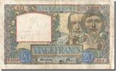France 20 Francs Banknote, 20 F 1939-1942 ''Science et Travail'' -