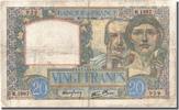 France 20 Francs Banknote, 20 F 1939-1942 ''Science et Travail'' -