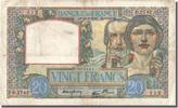 France 20 Francs Banknote, 20 F 1939-1942 ''Science et Travail'' -
