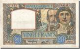 France 20 Francs Banknote, 20 F 1939-1942 ''Science et Travail'' -