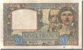 France 20 Francs Banknote, 20 F 1939-1942 ''Science et Travail'' -