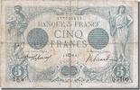 France 5 Francs Banknote, 5 F 1912-1917 ''Bleu'', 1915-08-06 -