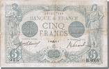 France 5 Francs Banknote, 5 F 1912-1917 ''Bleu'', 1915-09-28 -